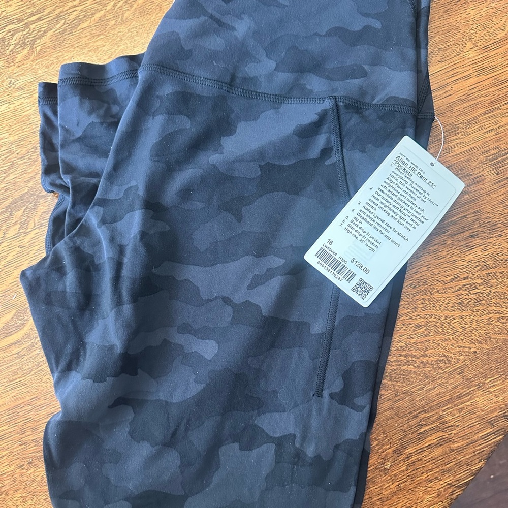 NWT Lululemon Align HR Pant 25” with Pockets  Camo Leggings size 16
